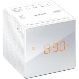 Sony ICFC1W Radiodespertador con Radio FM/AM, Ajuste Automático de Hora, Alarma Gradual, Función Snooze y Pantalla LED Ajustable - Color Blanco